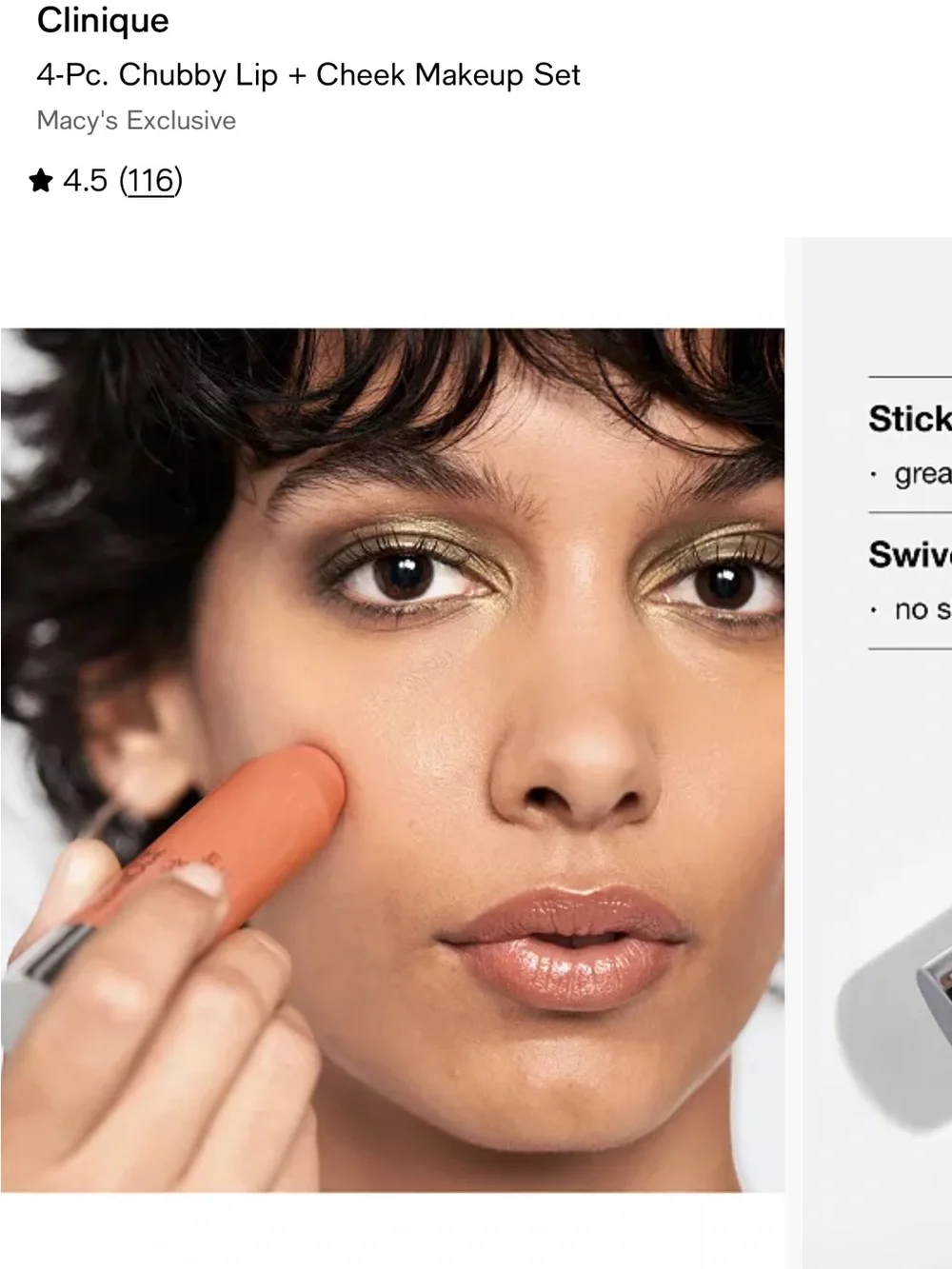 Clinique Chubby Lip + Cheek Kit — Rose, Mauve, Peach, Champagne
